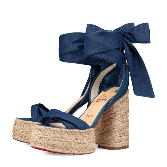 Christian Louboutin MARIZA DU DESERT Platform Heels Espadrille Sandal Shoes - Picture 2 of 13